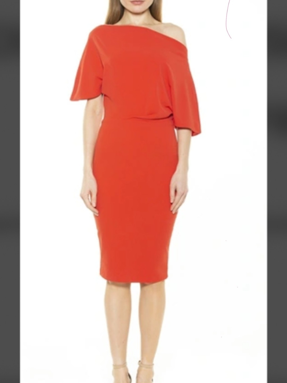 Alexia Admor One-Shoulder Cocktail Dress in Cherry Red